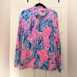 Lilly Pulitzer UPF 50+ Skipper Popover in Periwinkle Purple Fan Sea Pants XL